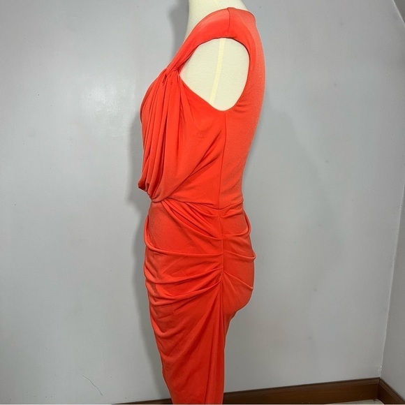 Vintage Baddie Bodycon Dress Fitted Party Going Out Summer Dopamine Orange Vacay - Picture 8 of 11